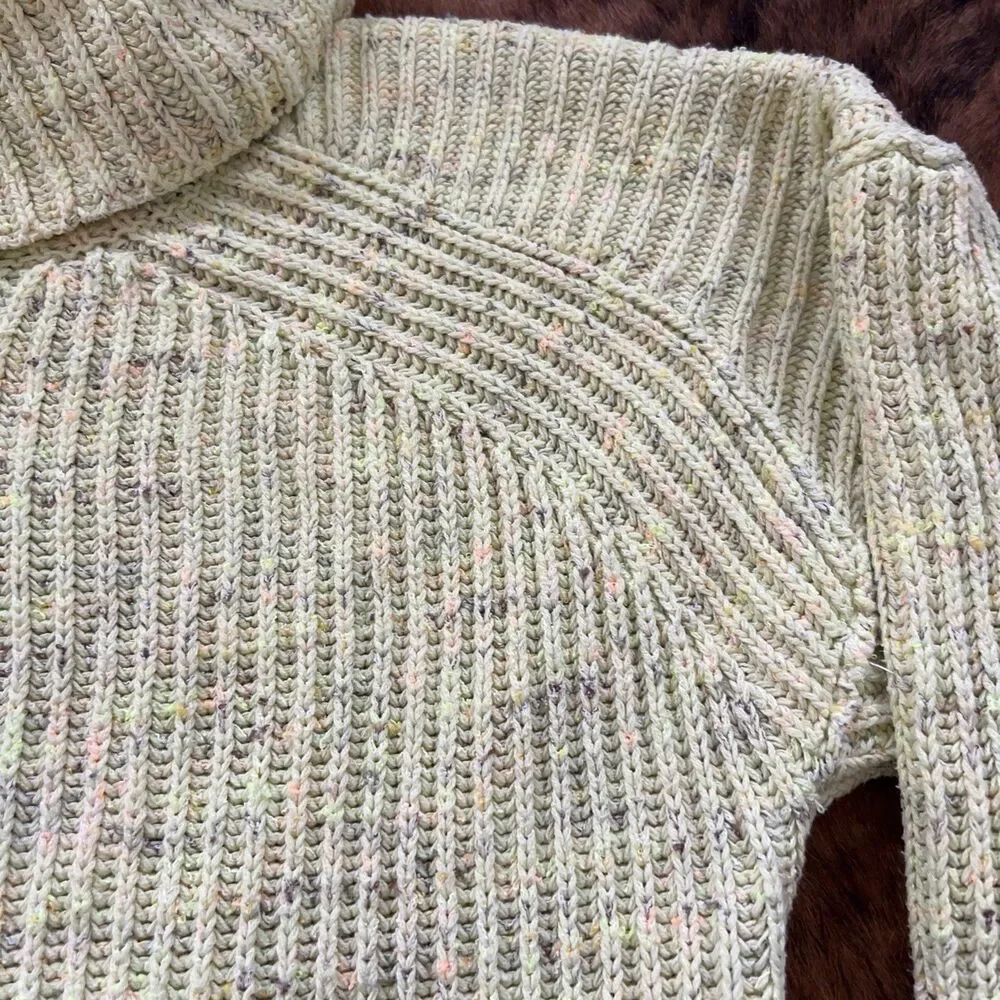 Free People XS Sweater Women's Chunky Knit Sassy Peach Oversized Cowl Neck